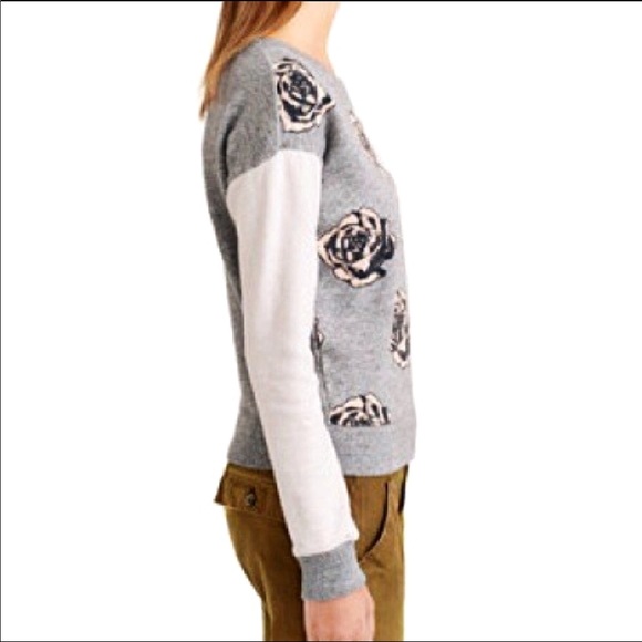 J. Crew floral rose pop art color block sweatshirt - Picture 4 of 5